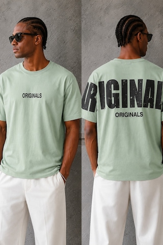 Tarz Cool Originals Baskılı Oversize Erkek Tişört Süprem %100 Cotton Yeşil