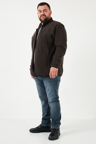 Buratti Regular Fit Dik Yaka Fermuarlı Büyük Beden Polar Erkek Hırka 5906028B Antrasit