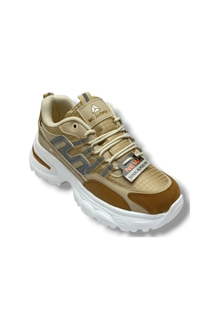 Marco Jamper 2286-26 Anorak Deri Anatomik Kadın Sneaker Taba Bej