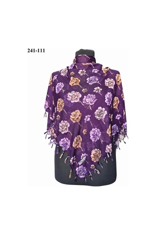 Dolce Cotton Desenli Sökme Boncuklu Eşarp 241-111 Çok Renkli