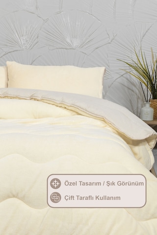 Elart Victor Comfort Uyku Seti Çift Kişilik Wellsoft 3 Parça 195x215 Cm Krem Krem