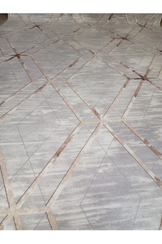 Venüs Gri Modern Yumuşak Yıkanabilir Kaymaz Taban Dört Mevsimlik Salon Banyo Balkon Gençodası Kesme Halı Gri