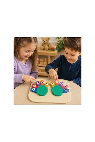 Çocuk Puzzel Rakamlı Renkli Parmaklar Eğitici Bioplastik Puzzle 1 Adet