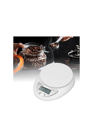 Wellhise B05w Kaseli Pilli Mutfak Tartısı Dijital Ekran Terazi Beyaz