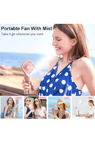 Liangmei Taşınabilir Nemlendirici Fan Mini El Su Buharlı
