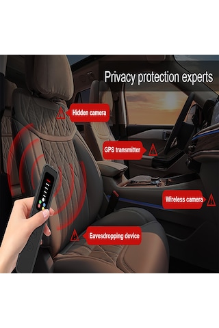 Ximistore9 Taşınabilir Gizli Kamera Dedektörü: 5 Seviye Hassasiyet, Gps/wıfı Sinyal Tarayıcı, Ev, Otel, Araç İçin Siyah