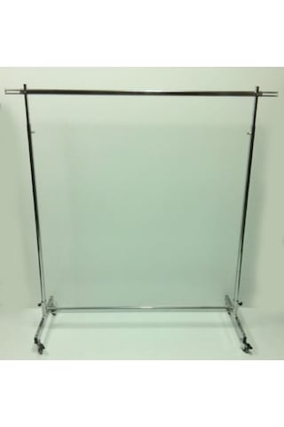 Vitrinraf Komple Krom Frenli Tekerlekli Stand Askılık Stant