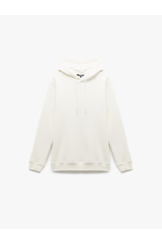 Koton Şardonlu Uzun Kollu Basic Kapşonlu Sweatshirt Beyaz 6wam70015mk Beyaz