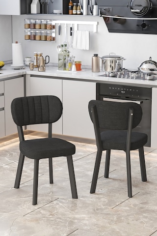 Parla Mutfak Sandalyesi Yemek Odası Bahçe Balkon Otel Restoran Kafe Sandalyesi - 6 Adet - Siyah Siyah