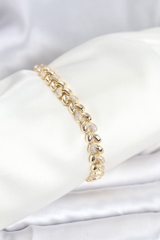 Taşveoyunatölyesi Pirinç Gold Renk Vıp Seri Sarmal Damla Model Zirkon Taşlı Kadın Bileklik Tg27bb8268 Çok Renkli