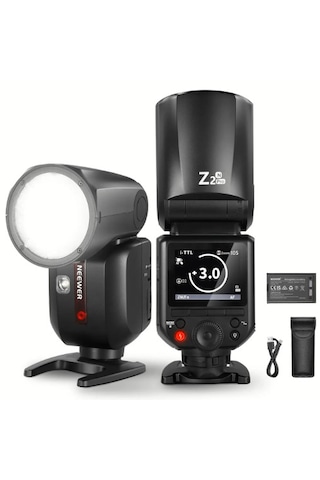 Neewer Z2pro-n Nikon Uyumlu 76w Yuvarlak Kafa Akülü Tepe Flaşı