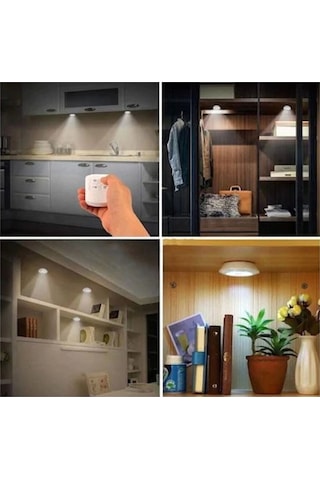 Uzaktan Kumandalı 3 Lü Spot Led Lamba Kablosuz Pilli Işıldak Çok Renkli