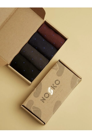 Nosko 4 Çift Yüksek Çoraplar 287140508 Bordo