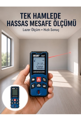 Lazer Metre 50 Mt Hassas Ve Hızlı Ölçüm Özellikli Yeni Nesil - Lisinya 0 - 300 MM