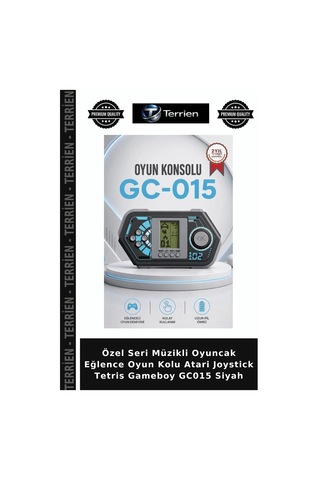 Özel Seri Müzikli Oyuncak Eğlence Oyun Kolu Atari Joystick Tetris Gameboy Gc015 Siyah