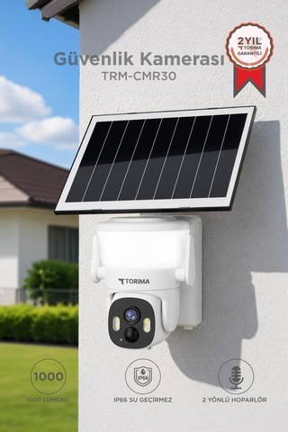 Özel Seri Güneş Enerjili Dış Mekan Kamerası Cmr30 Beyaz Bahçe Lambası Enerji Cihaz