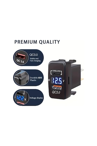 Tel Olmadan Yeşil Işık 1pc Hızlı Şarj 3.0 & Pd Çift Usb Port Şarj Soketi Adaptörü, Mat Son, Usb Tip-c, Sert Bağlantı Güç Aksesuarı, Evrensel Uygun, Erkekten Dişli Bağlantı, 36v Çalışma Gerilimi Araçları İçin, Bataryasız