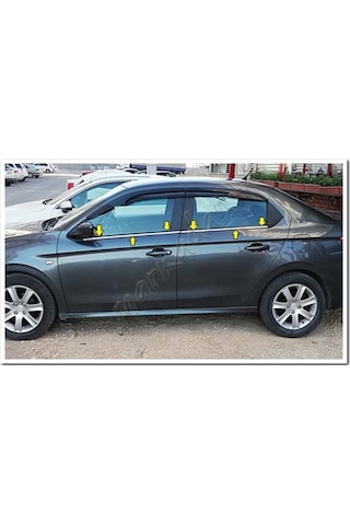 Peugeot 301 Krom Cam Çıtası 2012 Sonrası 4 Parça Paslanmaz Çelik