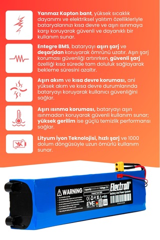 E-wheels E2s V2 Uyumlu Batarya Yüksek Kapasite 36v 8000mah Pil