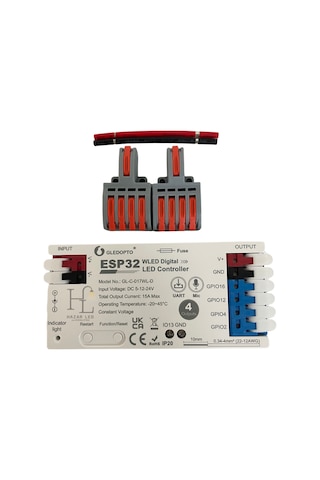 Esp32 Pixel Led Kontrol Devresi 4 Kanallı Wled Dijital Led Kontrol 5-24 Volt