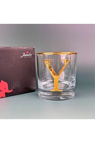 Perlotus Y Harfli Gold Altın Yaldızlı Viski Kadeh Bardak Jumbo Serisi Altın