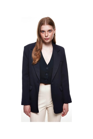 Quzu Lacivert Kadın Blazer Ceket 50873