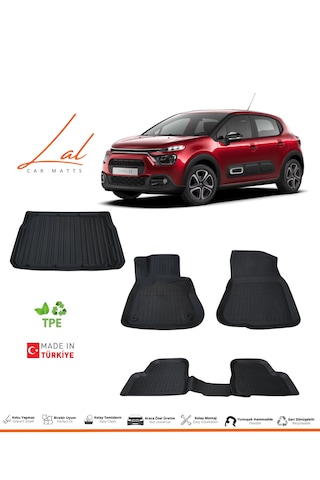 Citroen C3 Hatchback 3d Havuzlu Paspas Bagaj Havuzu Seti 2017+