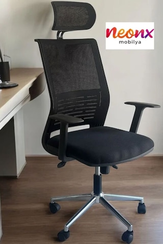 Neonx Spring Pro Başlıklı Çalışma Koltuğu Ofis Koltuğu Lüx Yönetici Koltuğu Siyah
