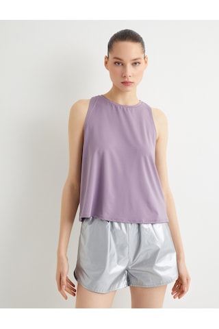 Koton Spor Atlet Bisiklet Yaka Rahat Kalıp Lila 4sak30091nk Lila
