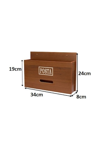 Ahşap Posta Ve Fatura Kutusu Ceviz Akça 2 Renk