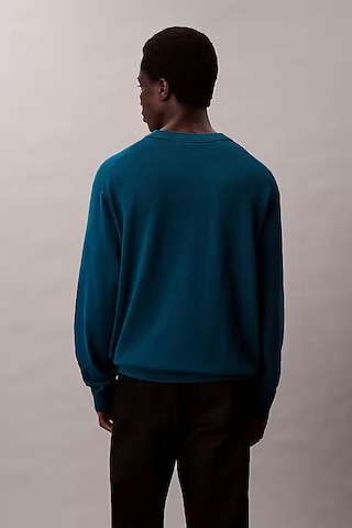 Erkek Regular Fit Monogram Nakışlı Kazak - Petrol Mavisi Deep Sea Teal