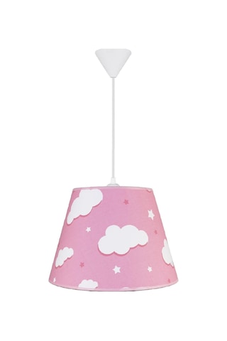 Şenay Aydınlatma Çocuk Odası Konik Kumaş Avize Sarkıt-Pembe Bulut