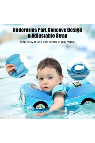 Mambobaby Araba Şekilli Bebek Yüzme Şamandırası Şişme Mt3129bl Mavi