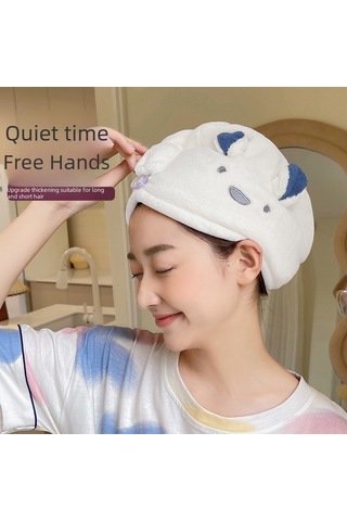 Yunboo Kareli Kadife Tavşan Kulaklı Kalın Triangle Saç Kurutma Şapka, Yüksek Emici Banyo Havlusu, Kısa Sürede Saç Kurutma, Uluslararası Ticaret Ürünü 24 64cm/pvc Paket Diğer