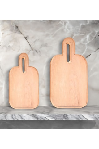 2'li Miraç Kayın Ağacı Dekoratif Kesme Ve Sunum Tahtası