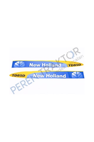 New Holland TD85D Yan Yazı Takımı Kaporta Etiketi Sağ - Sol Kaput Sticker Seti