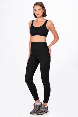 Kompedan Yüksel Bel Toparlayıcı Fitilli Tayt-siyah Siyah