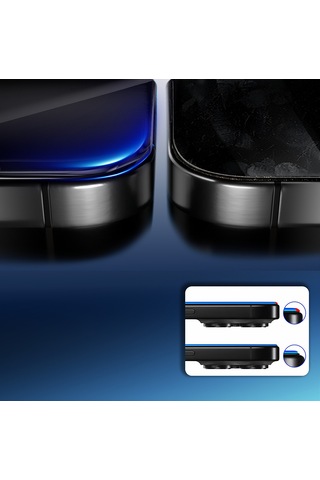 Apple Uyumlu   iPhone 17 Air Mohseven Safir Coating Privacy Hayalet Temperli Cam Ekran Koruyucu Siyah