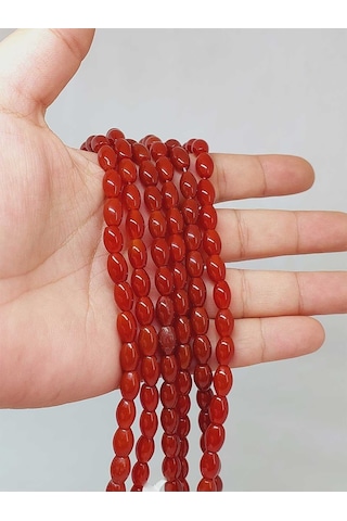 Bileklik Boy Akik Taşı Arpa Kesim Yarım Dizi 6 8.5mm 49974 18cm Uzunluğundadır Çok Renkli