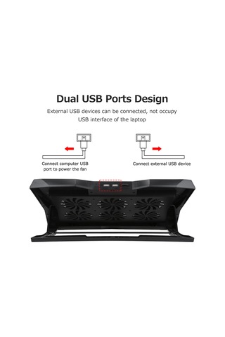 Reedark 6 Fanlı Katlanabilir Taşınabilir Laptop Soğutucu - 6 Kademeli Ayarlanabilir Yükseklik, Düşük Gürültü, Çift Usb Port