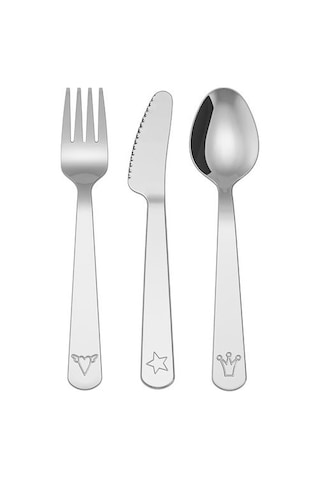Ikea Fabler Çocuk Çatal Kaşık Bıçağı, Gri