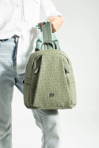 Just Polo Günlük Kombinlere Uygun Kadın Büyük Boy Sırt Çantası Yeşil