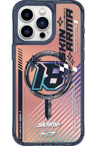 Apple Uyumlu iPhone 15 Pro Max Skinarma Magsafe Şarj Özellikli Sticker Yapıştırmalı Drift Kapak Mavi