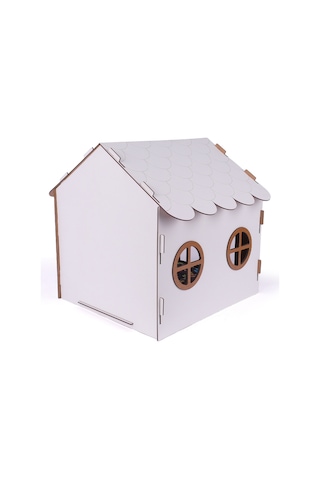 Ahşap Özel İsim Baskılı Dekoratif Köpek Evi-kulübesi, Küçük Irk Köpekler İçin Kulübe, Köpek Kulübesi Beyaz-kahverengi