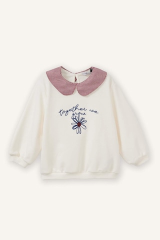 Defacto Regular Fıt Büyük Yaka Floral Kalın Sweatshirt Kumaşı Sweatshirt Kız Bebek G8154a526sper99 Ekru-er99