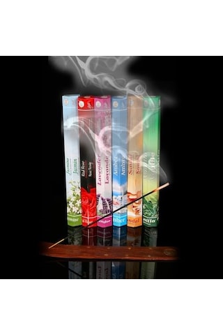 Flute Çubuk Tütsü Seti, 6 Lı Karma Tütsü Seti 6x20 120 Çubuk Acı Kahverengi