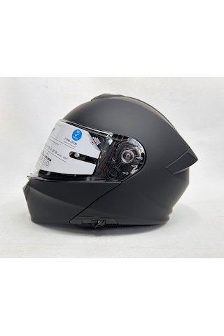 Mt Kask Genesis Sv Pure A1 Mat Siyah Çene Açılır Kask Iç Güneş Vizörlü Mat Siyah - Siyah