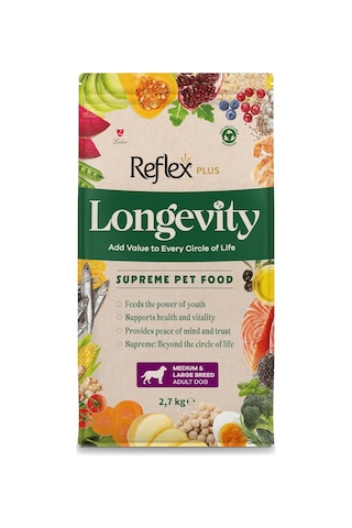 Plus Longevity Orta Ve Büyük Irk Yetişkin Köpek Maması 2700g
