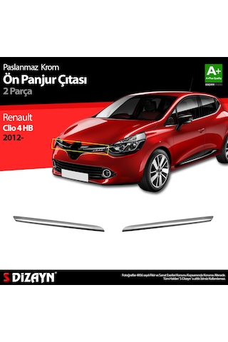 S-Dizayn  Renault Clio 4 Hb Krom Ön Panjur 2 Prç. 2012 Üzeri