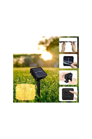 Solar Güneş Enerjili Hortum Kaplamalı Gün Işığı Led Renkli